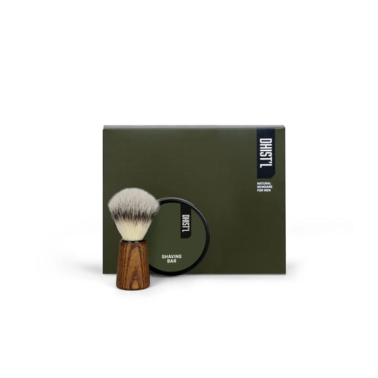 Dhist'l Gift Box Shave | Shaving Bar + FSC Wood Edition Shaving Brush